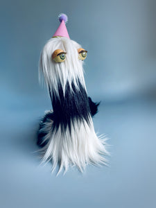 Glamour Slug In A Wig - Surreal Sculpture