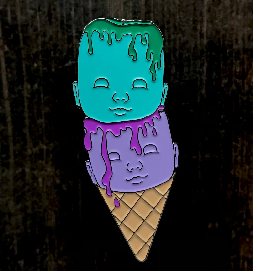 Enamel Pin - Ice Cream Doll Heads