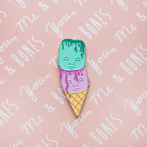 Enamel Pin - Ice Cream Doll Heads