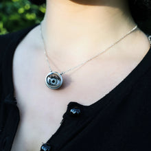 Load image into Gallery viewer, alternative gothic pin up jewellery silver grey eyeball necklace statement necklace
