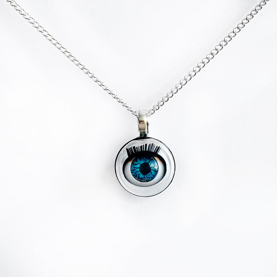 blinking eyeball necklace jawline jewellery unusual alien alternative jewellery 