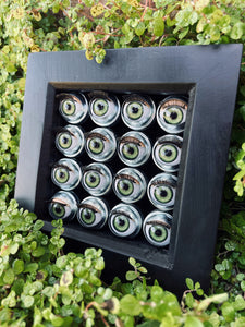 Green & Chrome Doll Eye Shadow Box Wall Hanging