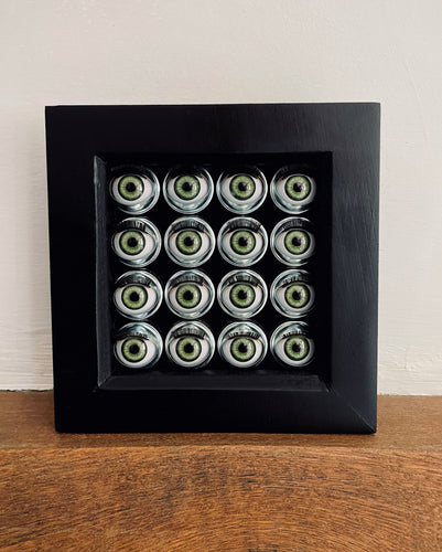 Green & Chrome Doll Eye Shadow Box Wall Hanging