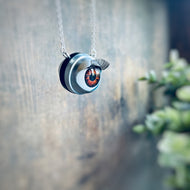 Blinking Doll Eye Necklace - Red Hazel