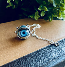 Load image into Gallery viewer, Blinking Doll Eye Necklace - Icy Blue
