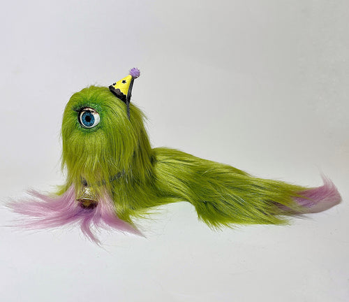 Slug In A Wig - Medium- Surreal Pastel Sculpture