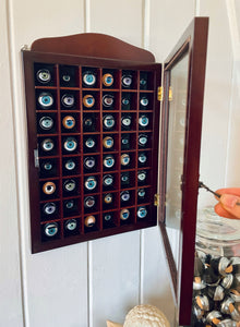 Vintage Display Eyeball Collection- Large Glass Cabinet
