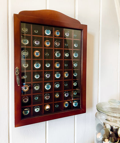 Vintage Display Eyeball Collection- Large Glass Cabinet
