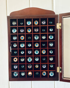 Vintage Display Eyeball Collection- Large Glass Cabinet
