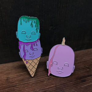 Enamel Pin - Ice Cream Doll Heads